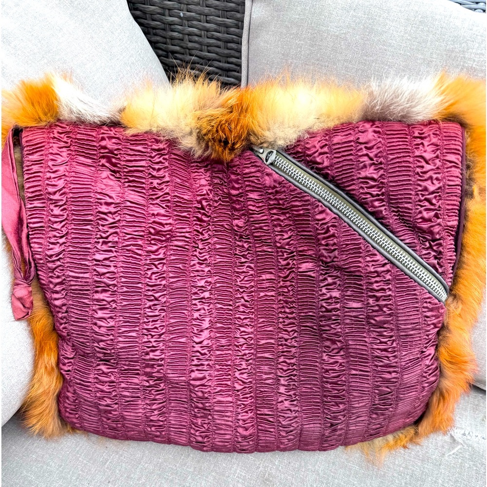 Vintage Genuine Red Fox Fur Hand Muff - Picture 2 of 15